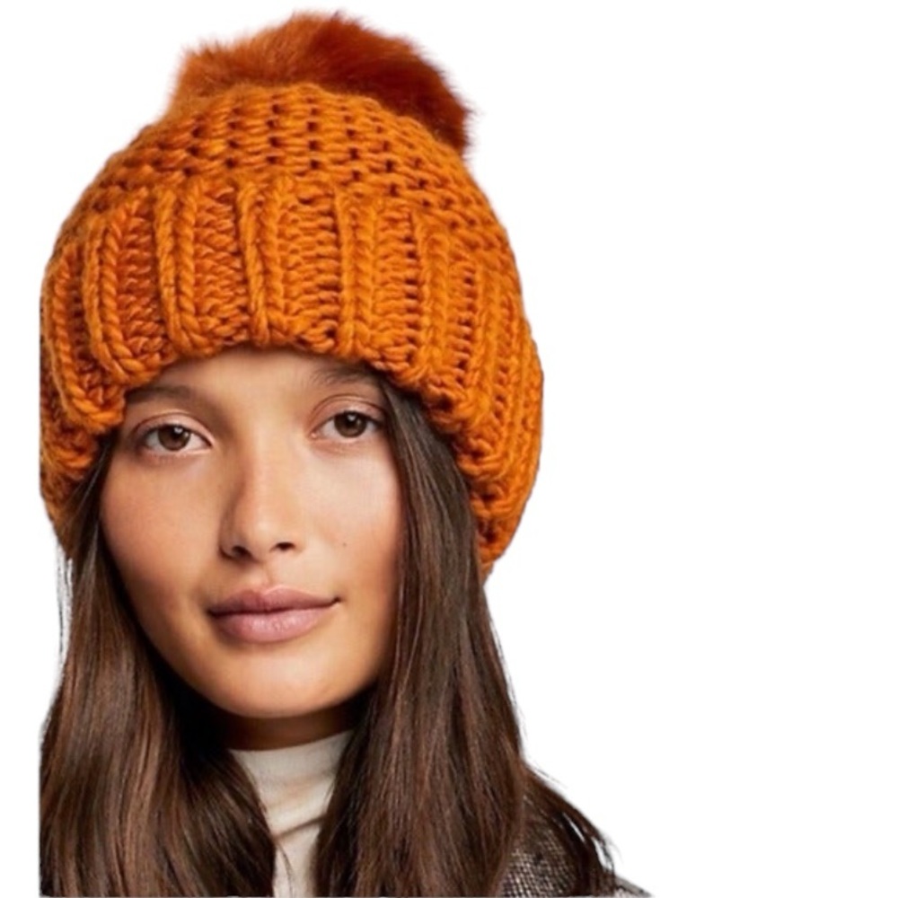 Free People Summit Cable Pom Beanie | One Size - Picture 2 of 6